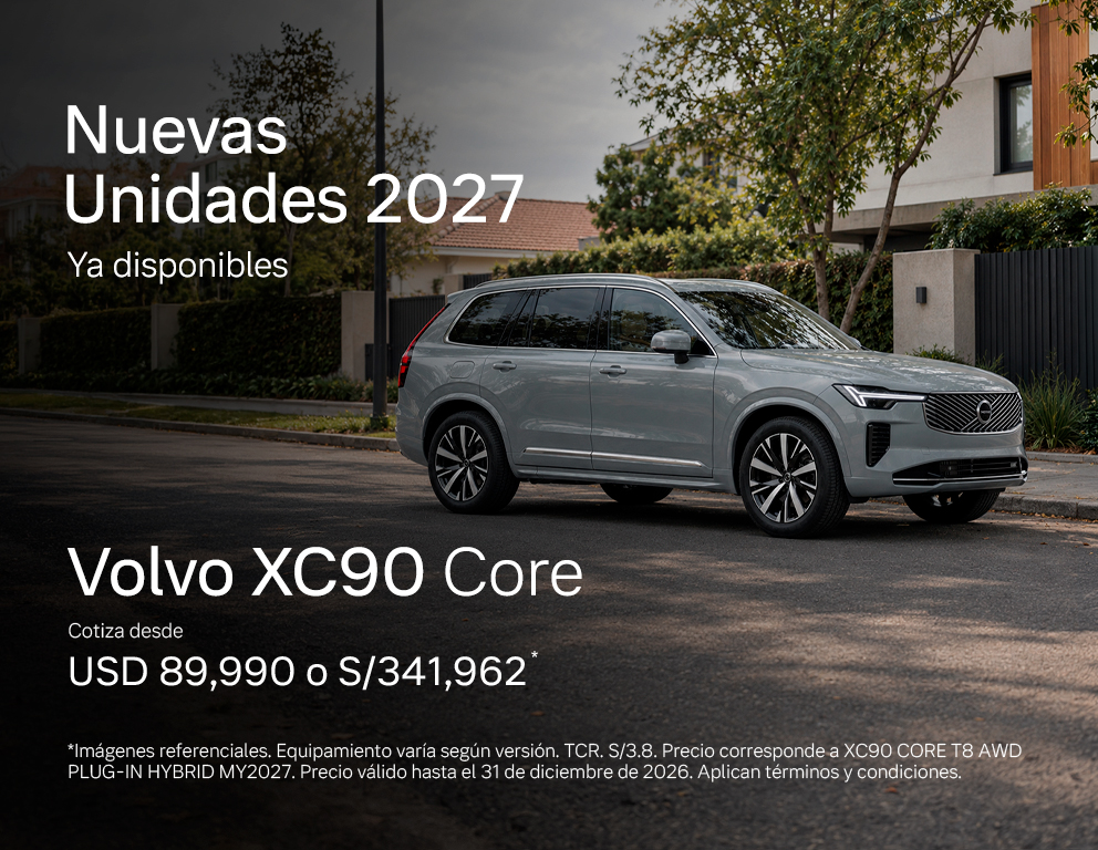Unidades 2027 ya disponibles - XC90 Core Plug-In Hybrid — Volvo Autos Peru