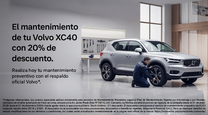 El mantenimiento de tu Volvo XC40 con 20%